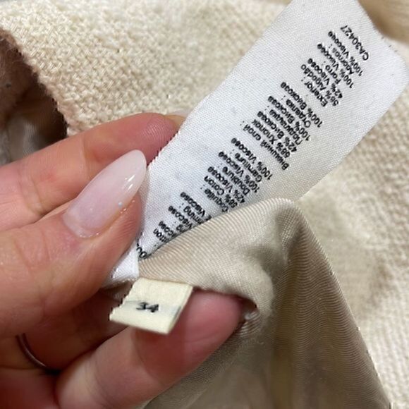 By  Marlene  Birger  Carnen Cream Blouse Size 34 - Picture 4 of 6